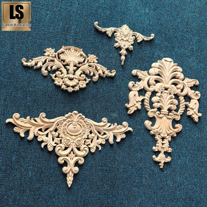 

European-Style French Wedding Wood Veneer Carved Flower Wall Decoration Model A1: 22x14cm