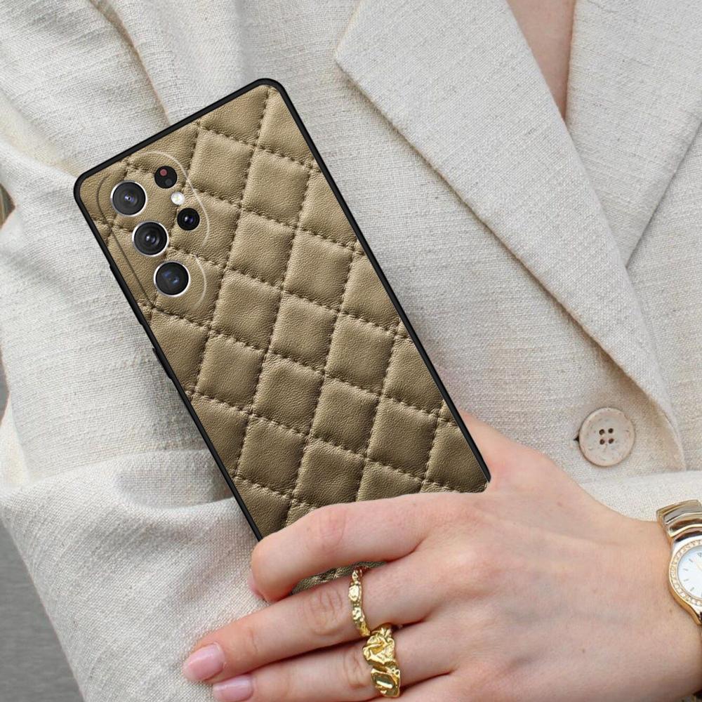 Quilted Texture Sofa Cell Phone Case for Samsung Galaxy S26 Ultra S25 S24 S23 S22 S21 S20 Note10 Cover