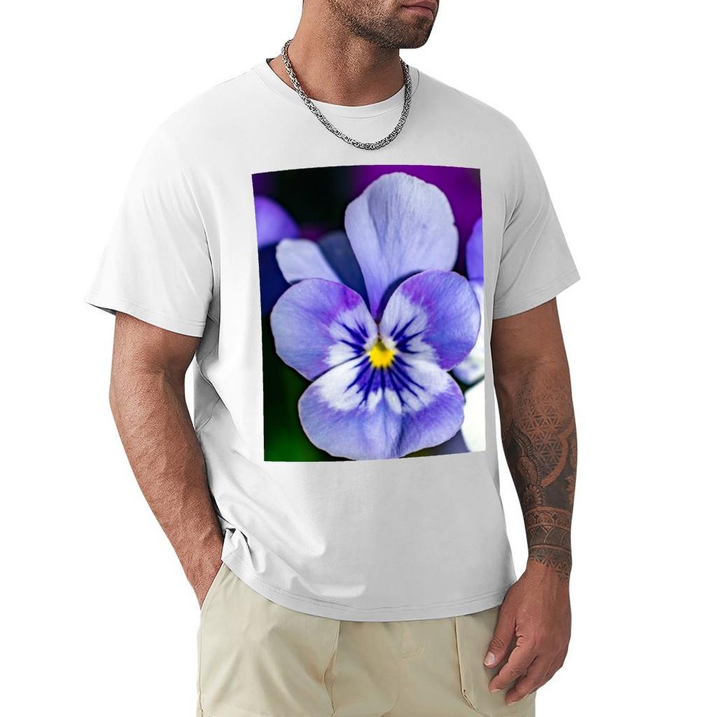 Spring Purple Flower TShirt Basic Tee Shirt For Everyday Outfit