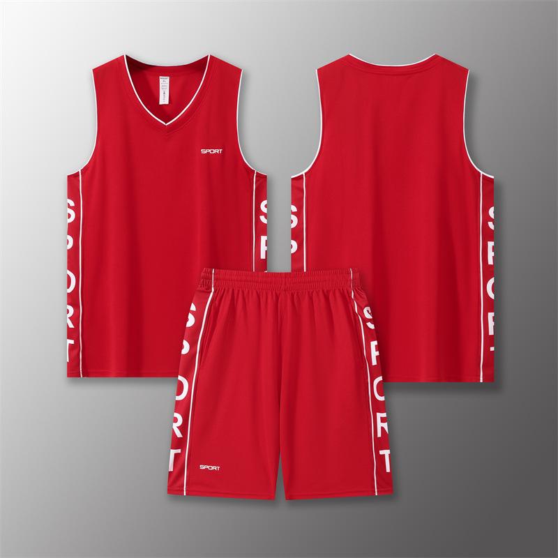 

Летний быстросохнущий тренировочный баскетбольный комплект с индивидуальной печатью 3XL