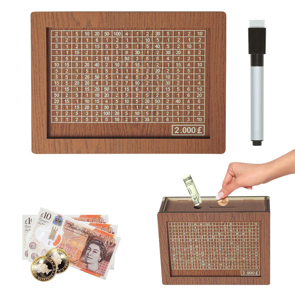 Wooden Counter Piggy Bank: Cross-Border Spot Money Box