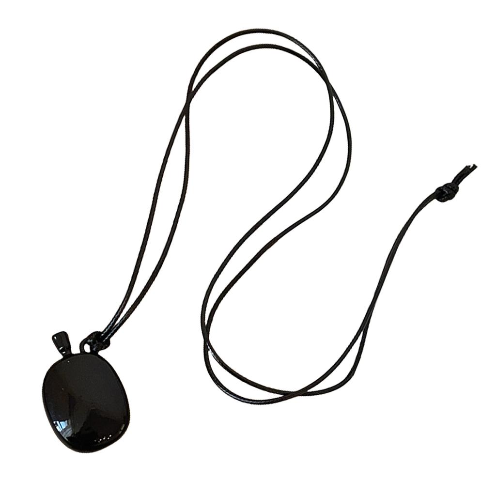 Fashionable Aventurine Buckle Pendant Necklace Accessory with Adjustable Length Leather Cord for Men and Women Daily Use