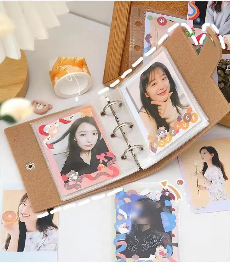 Loose-leaf Photo Card Holder for Kpop Star Chasing Girls Fans 3 Inch Photo Idol Album Storage Collection Puppy Picture Packaging