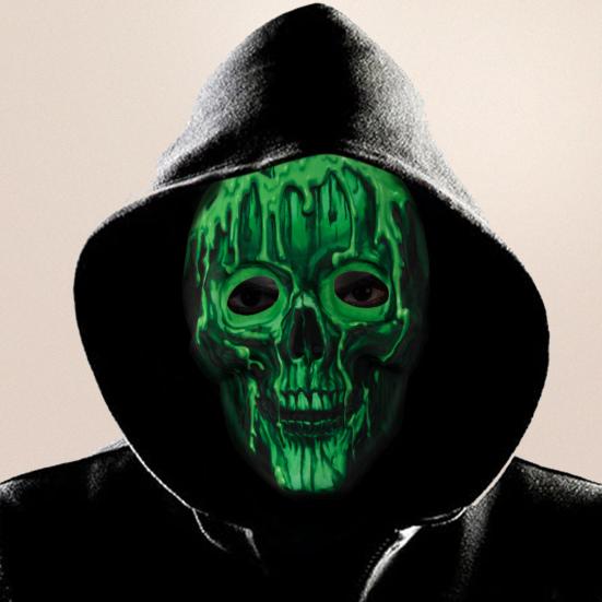 3D Skull Face Guard Glow In The Dark Lightweight EVA Fabric Realistic Design Halloween Headpiece Makeup Apparel Props