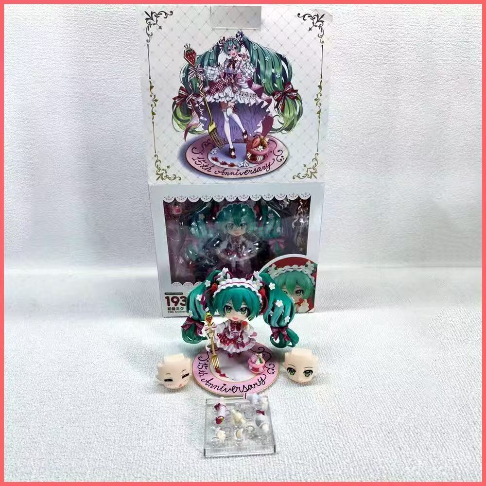Hatsune Miku #1939 15Th Anniversary Strawberry Miku Anime Action Figure 10Cm 3.94In Collection Model Doll Toys For Anime Fans