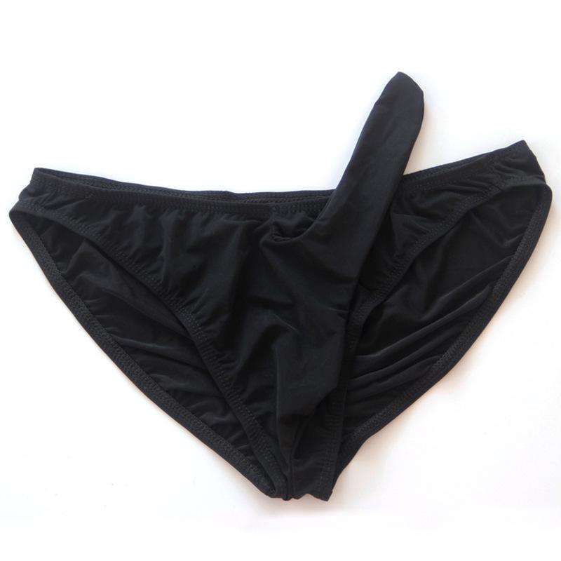 1Pc Underwear Sexy Pouch Briefs Glossy Viscose Filament Silky Polyester Bikini Men's