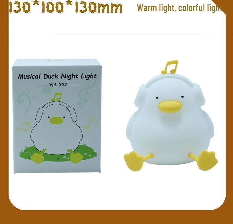 Rechargeable Cute Duck Silicone Night Light for Bedroom and Nursery