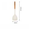 Large Beech Wood Handle Silicone Kitchen Utensils: Silicone Spatula, Spoon, and Stir-Fry Spatula Set for Non-Stick Pans