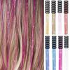 6 Stück Flechtwerkzeuge für Haare Lametta Haarverlängerungen Bunt Glänzend Funkelnd Haar Fee Haar Lametta Frauen