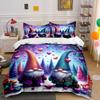 Gnome Couple with Glitter Hearts Bedding Duvet Cover Set  (1*Duvet Cover 2*Pillowcases, without duvet insert)