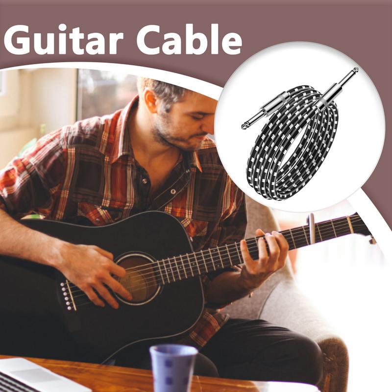 Electric Guitar Cord 10 Ft Instrument Cable For Electric Guitar Straight Connector Professional Shielded Wire For Keyboard