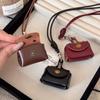 Mini Leather Coin Purse Pendant Necklace for Women Vintage Adjustable Leather Rope Sweater Chain Necklace Jewelry Gifts