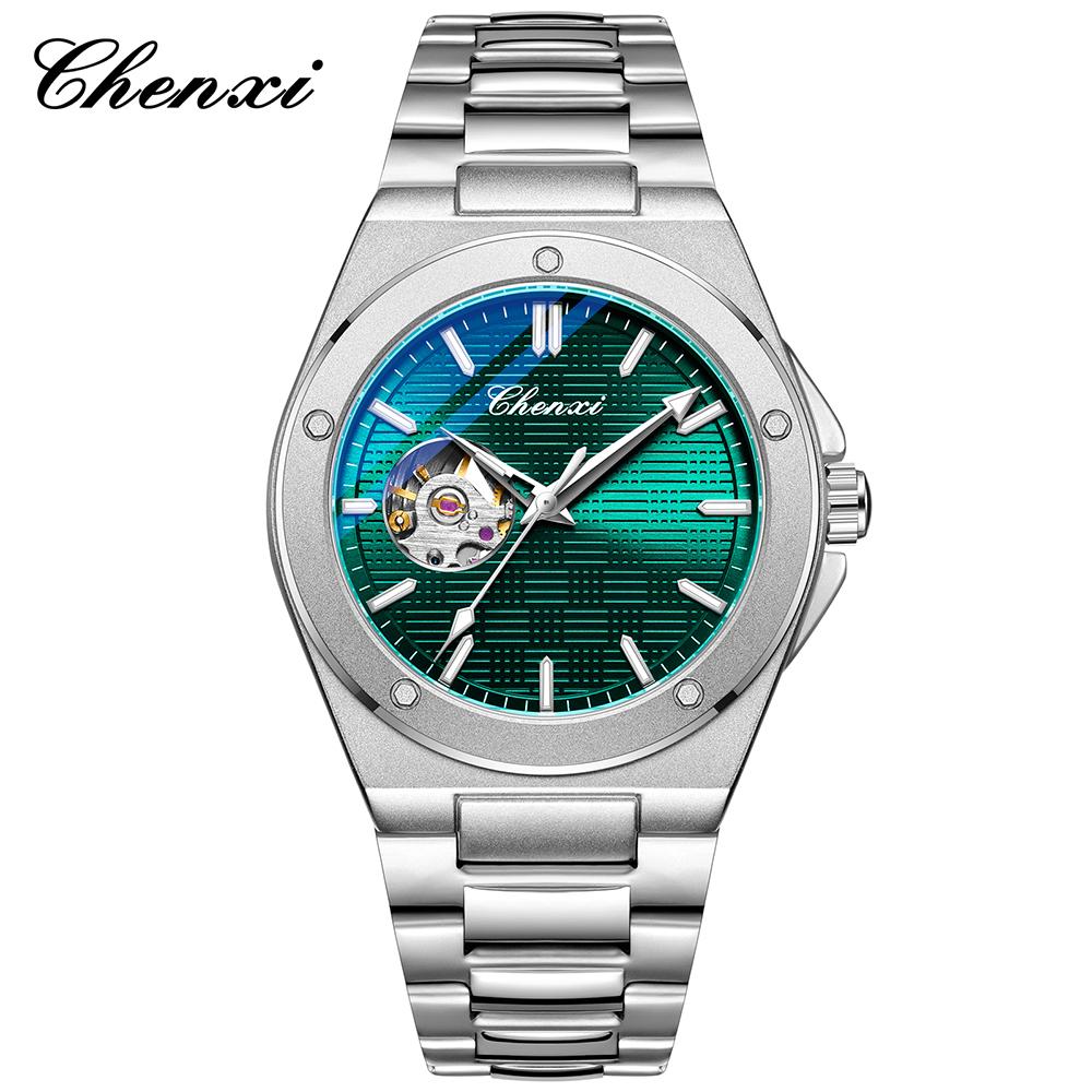 CHENXI Mechanical Man Watch Automatic Luminous Water-Resistant Steel Bracelet Fashion Mechanical Wristwatches Men