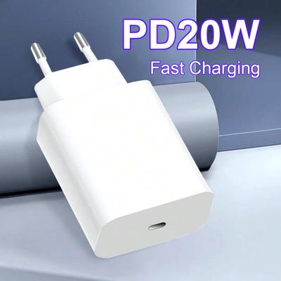 20W EU USB-C Schnellladegerät PD Netzteil Wandladestecker für iPhone 16 15 14 13 12 11 Pro Max Plus iPad Samsun Xiaomi