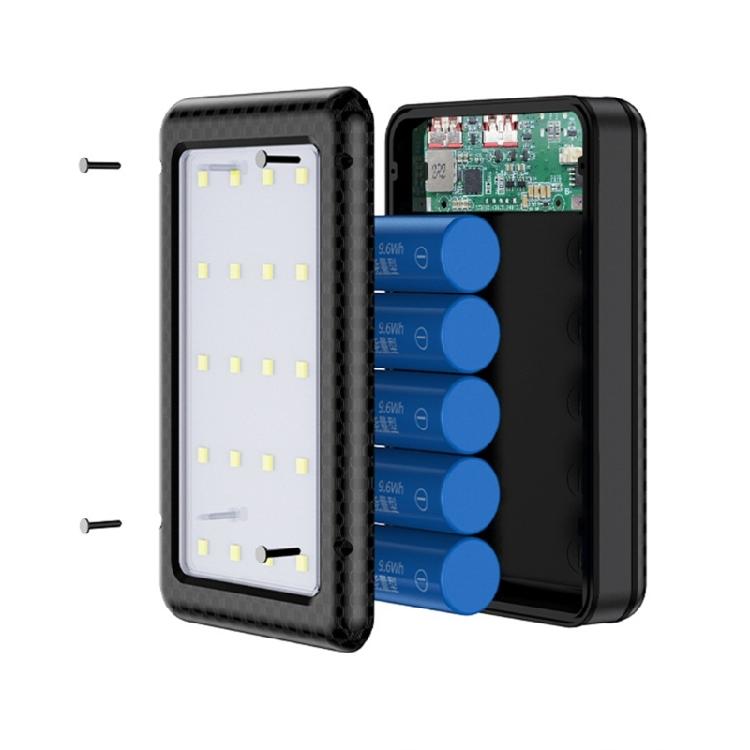 Standard 18650 Mobile Power DIY Housing Case 22.5W/10W Fast Charging Built In LED Lamp For Emergency Lighting