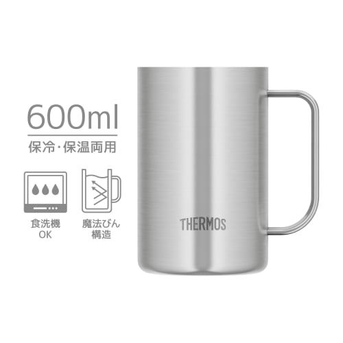 Thermos Vacuum Insulated Mug, 600ml, Stainless Steel, Dishwasher Safe, Thermos Flask Design, Keeps Beer Hot or Cold, JDK-601 S1