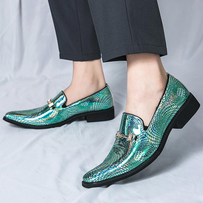 New Fashion Mirrors Patent Leather Dress Shoes For Men Slip On Party Monk Strap Loafers Formal Social Chelsea Wedding Footwear