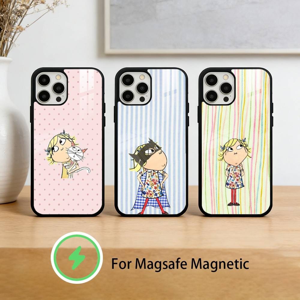 Charlie and Lola Anime Phone Case For iPhone 17/16/15/14/13/12/Plus/Pro/Max for Magnetic Wireless Charging