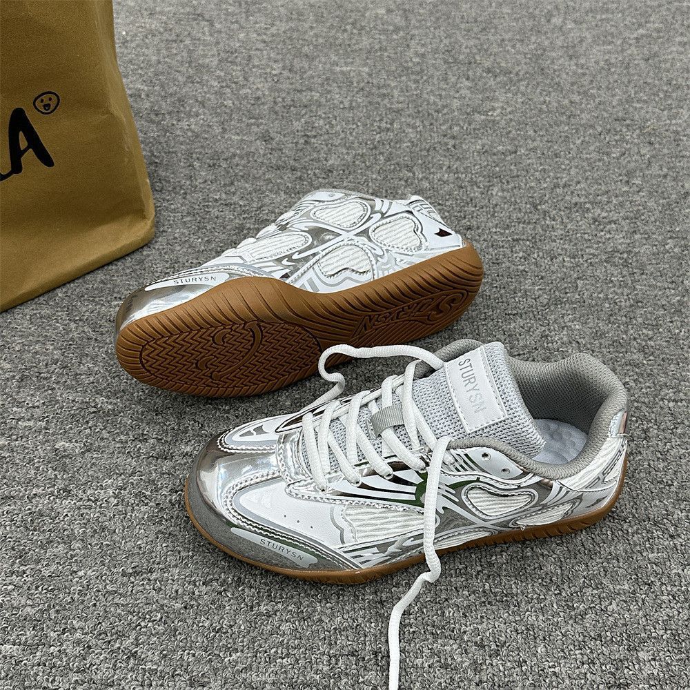 

Классические сетчатые кроссовки в гонконгском стиле, серебристые, дышащие, для бега, лето 2025, новые, парные, студенческие, повседневные, для моральной подготовки 36 серебряный