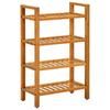 Day and Night - Day and Night Shoe Rack with 4 Shelves Solid Oak Wood 50x27x80 Cm