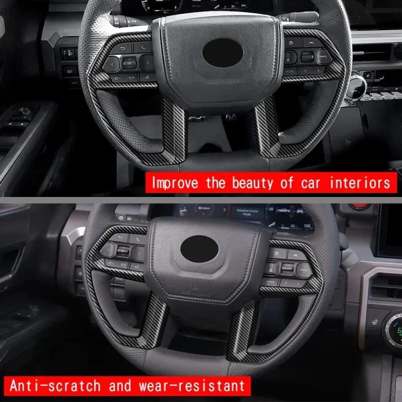 For TOYOTA TACOMA 2024 4Runner 2025 CarbonFiber Car Steering Wheel Trim direction Control Button Frame Cover Styling Accessories