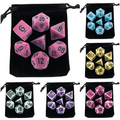Dice Set Board Game Pieces High Quality Acrylic Unique Cool Retro Effect Polyhedral Dice Sets for RPG Board Game Club Party