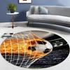 Soccer Ball Round Area Rug – Football Game Theme Carpet – Non-Slip Floor Mat for Living Room or Kids' Room, Washable Home Decor
