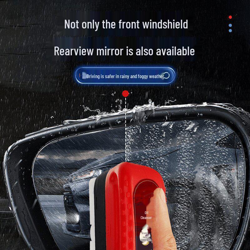 Car Glass Oil & Stain Remover with Cleaning Brush for Windshield, Windows & Mirrors