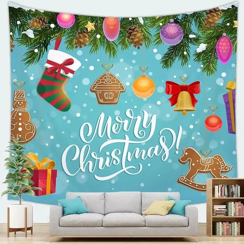 Arazzo con Motivo Natalizio Decorazione da Parete per Casa Camera da Letto Soggiorno Babbo Natale