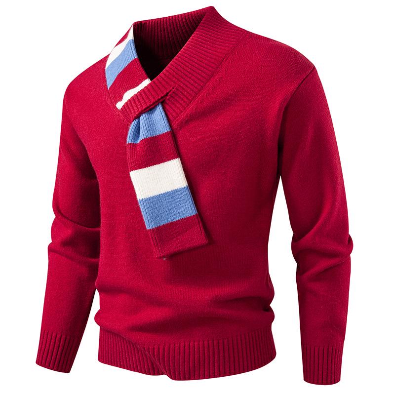 2025 Men's Plus Size Warm Christmas Knit Sweater: Thick Winter Casual Fashion Top