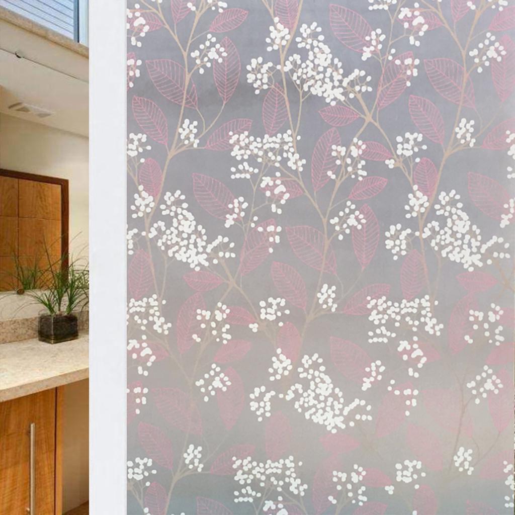 Window Privacy Film Glass WindowFilm Removable Vinyl Door Window CoveringsUV Blocking Sticker for Home Deco