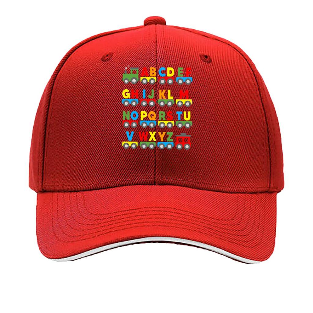 Alphabet Train ABCDEFGHIJKLMNOPQRSTUVWXYZ Colorful s Learning Design Sandwich Baseball Cap Unisex Women Sun Cap