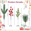 60x Christmas Artificial Pine Branches Red Berry Greenery Pine Picks Home Decor