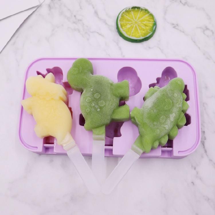 Silikon-Eisformen Dinosaurierform Eis für Pop-Form Wiederverwendbare Eiscreme-Form