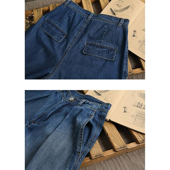 Nostalgic Jeans, Retro High Waisted Slimming Fashion Women's Wide Leg Pants, Loose Casual Pants, Denim Pants