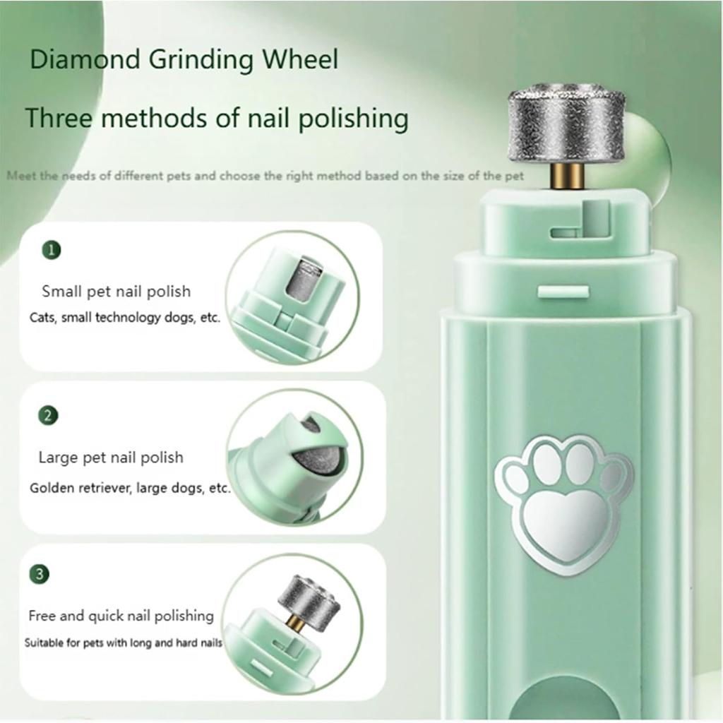 2-Speed 3-Mode Portable Electric Pet Nail Grinder, USB Rechargeable Cat Dog Claw Trimmer for Small Medium Large Pets