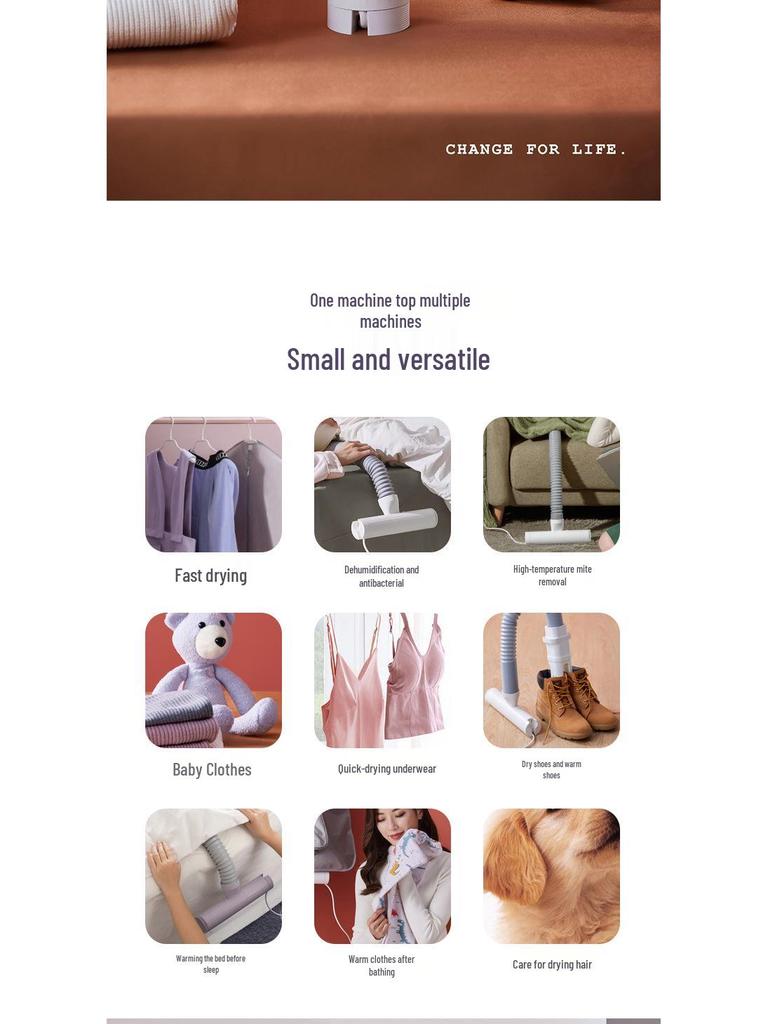 Portable Mini Foldable Clothes and Shoes Dryer for Travel and Dorm Use