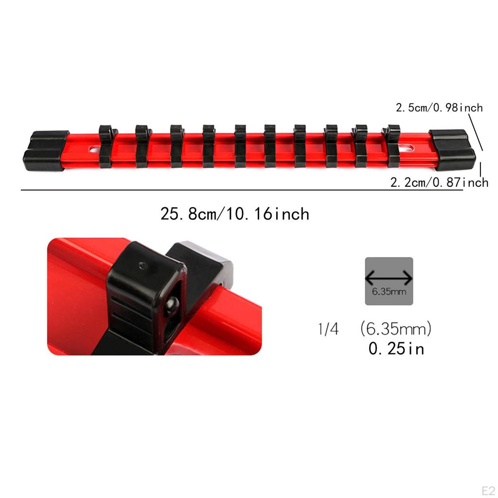 Sockets Organizer Convenient Sturdy Heavy Duty Portable 1/4'' Holder for Workshop Garage