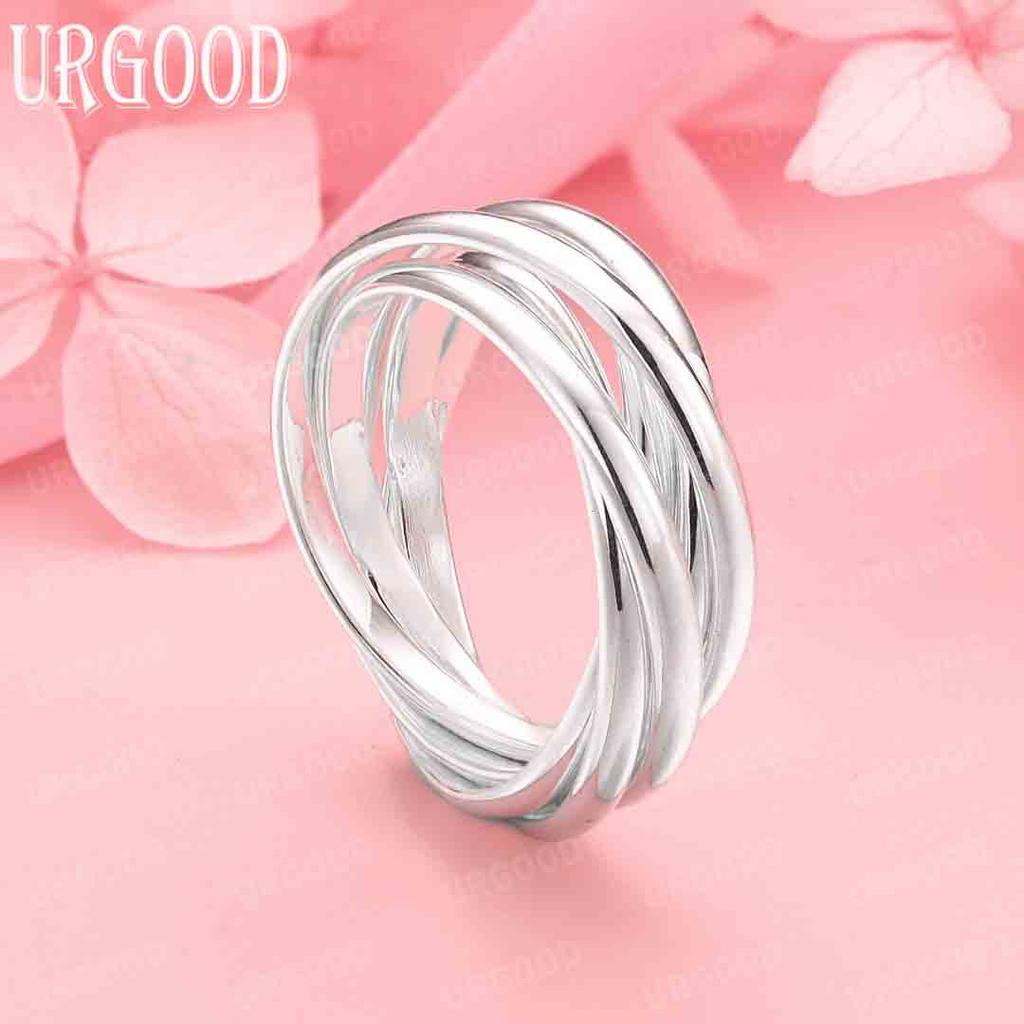 925 Sterling Silver Wedding Jewelry Five Circle Fashion Ring