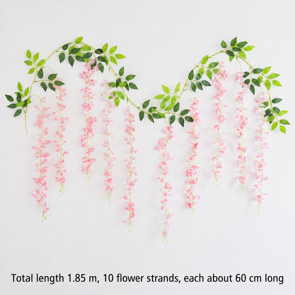 Faux Violet Blossom Trails Vintage Ceiling Backdrop Drooping Lavender Tendril Simple Synthetic Bush Twig Gorgeous Party Wreath