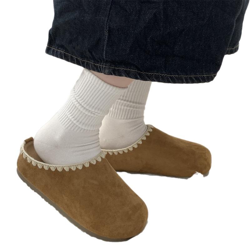 Huge Good-looking Inner Height Increase Half Slippers Women Wear New Summer and Autumn Retro Lazy One-pedal Shoes