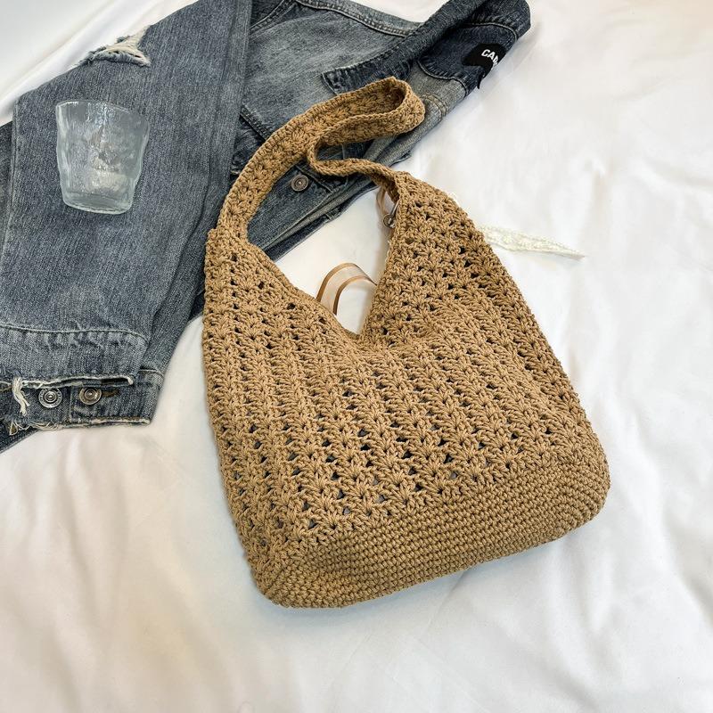 

Summer hollow woven bag women s new vacation beach bag commuter shoulder tote bag knitted bag