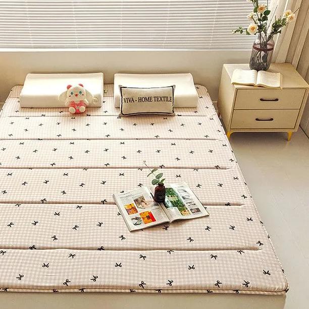 WTEMPO Soft Home Double-sided Bed Mattress Plaid Printed Thickened Single/Double Mattress Cushion Quilts Warm Winter Single Student Dormitory Mattress