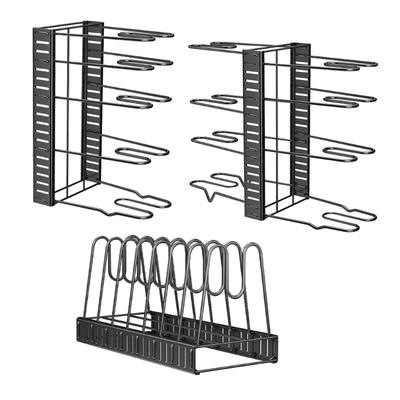 Expandable Cookware Storage Shelf With Multiple Layer Designs Carbon Steel Kitchen Cabinet Organizers For Utensils