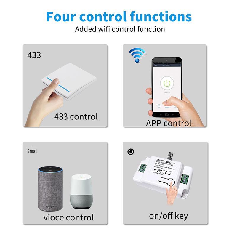Graffiti Smart WiFi+RF433 Remote Control Switch, Alexa-Compatible On-Off Device.