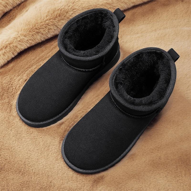 Snow Boots Women Lace Up Warm Ankle Boots Ladies Winter Fur Shoes Platform Casual Comfortable Short Boots