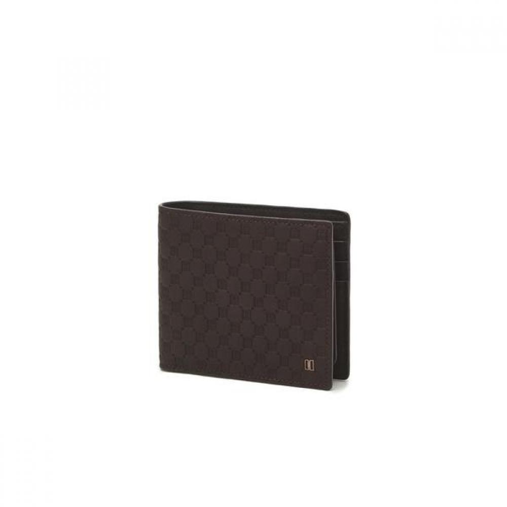 Daks Brown Imported Leather Louis Embossed Dd Pattern Wallet