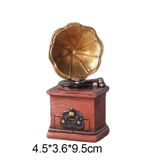 Retro Phonograph Typewriter Figurine Mini Sculpture Art Craft Table Decoration