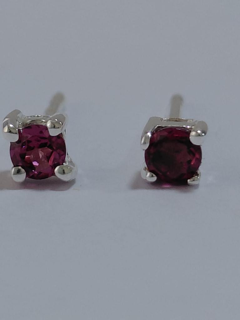 Orecchini a lobo con Pietra Preziosa Rotonda in Argento Sterling 925 Placcato Rodio Gioielli Minimalisti Regalo per Donne