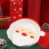 Christmas Ceramic Tableware Elk Dinner Plate Santa Claus Food Bowl Plate Microwave Heating Food Container Dishes Christmas Gifts